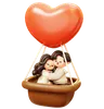 Couple Hugging In Air Balloon