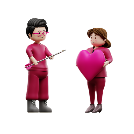 Couple in love  3D Illustration