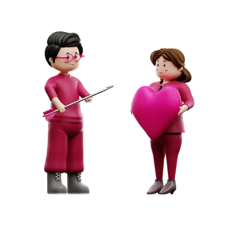 Couple in love  3D Illustration