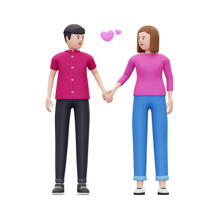 Couple is holding hands  3D Icon