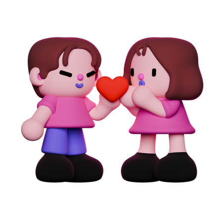 Couple is in romantic mood  3D Icon
