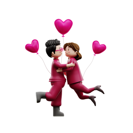 Couple kissing  3D Illustration
