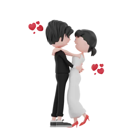 Couple looking at each other  3D Illustration