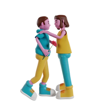 Couple Love  3D Illustration