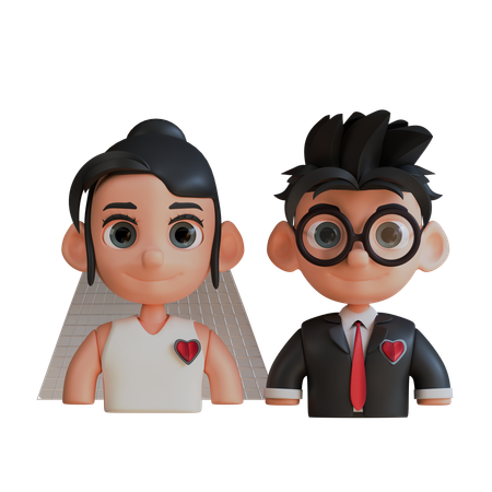 Couple Marriage  3D Icon