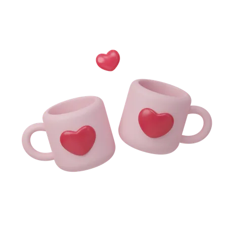 3 D Icon Love Cup Icon Set Of Valentines Day And Love Anniversary Valentines Day 3 D Illustration 3 D Element 3 D Rendering Graphic Elements Design Element Icon Design 3D Icon