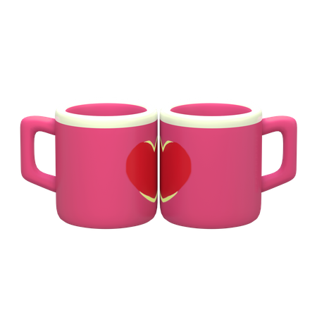 Couple mug 3D Illustration