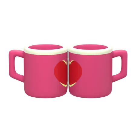Couple Mug Icon 3 D Render 3D Illustration