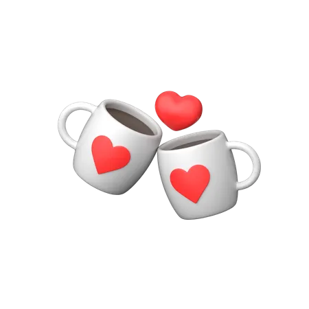 Couple Mugs  3D Icon