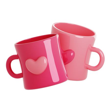 Couple Mugs  3D Icon