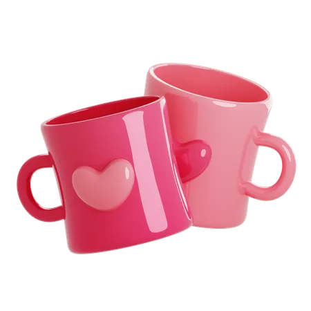 Couple Mugs  3D Icon