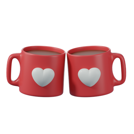 Couple Mugs  3D Icon