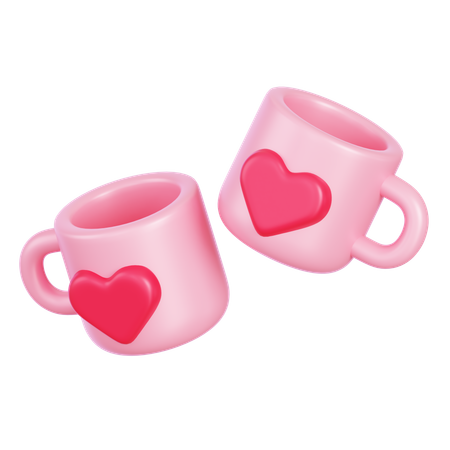 Couple Mugs  3D Icon