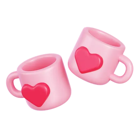 Couple Mugs  3D Icon