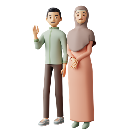 Couple musulman  3D Illustration