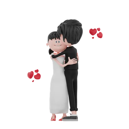 Couple nouvellement marié  3D Illustration