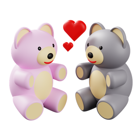 Couple Of Teddys  3D Icon