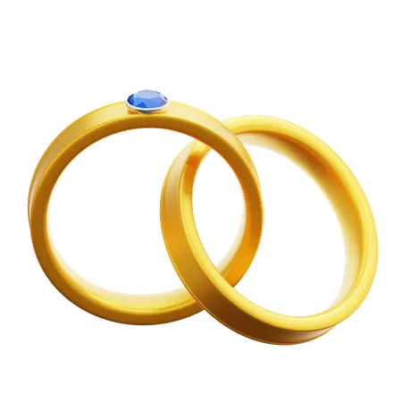 3 D Rendering Couple Ring Illustration 3D Icon