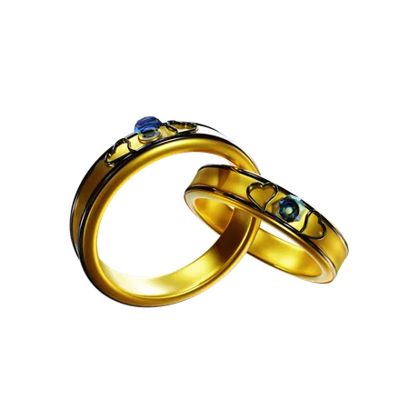 3 D Valentine Couple Ring 3D Icon