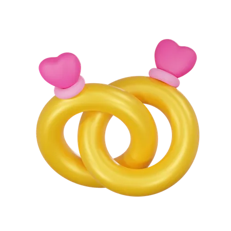 Couple Ring Illustration 3D Icon