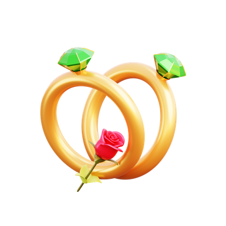 Couple ring  3D Illustration