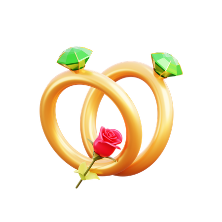 Couple ring 3D Illustration