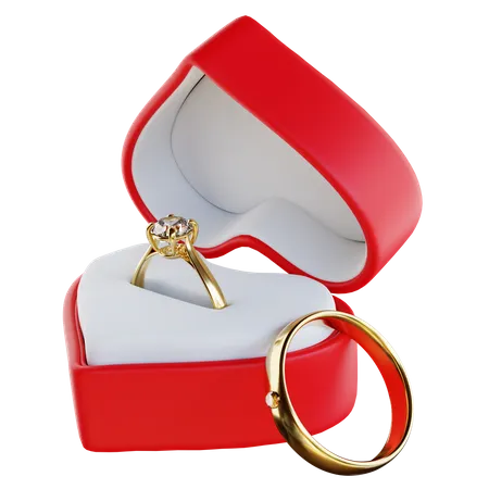 3 D Render Valentines Couple Ring 3D Illustration
