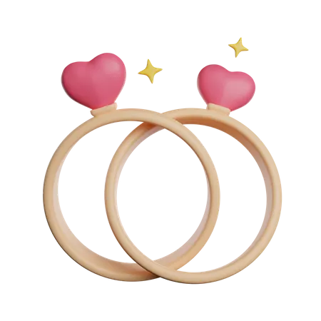 Engagement Couple Ring 3D Icon