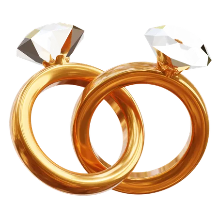 Couple Rings  3D Icon