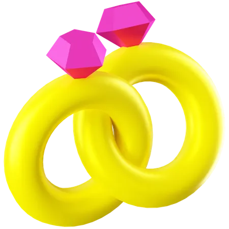 Couple Rings  3D Icon