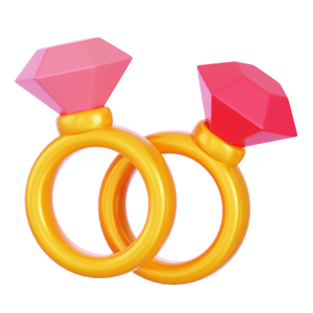 Couple Rings  3D Icon