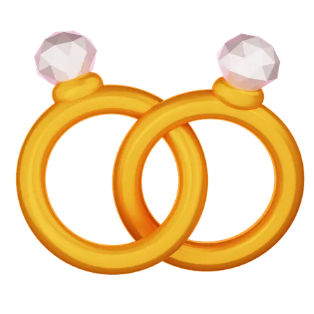 Couple Rings  3D Icon