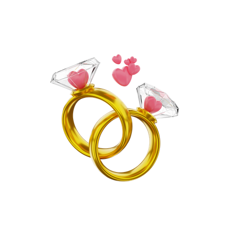 Couple Rings  3D Icon