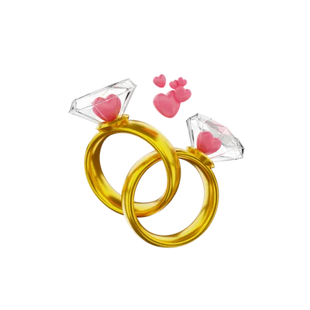 Couple Rings  3D Icon