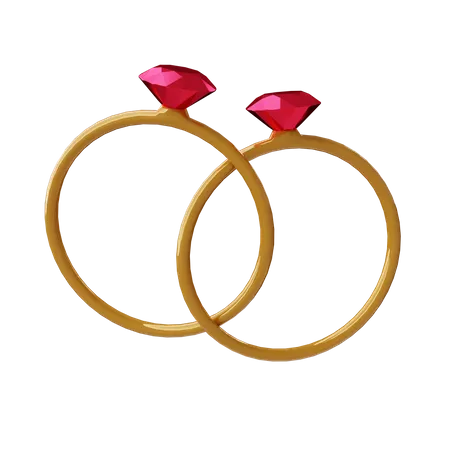 Couple Rings  3D Icon