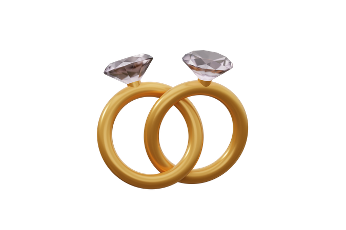 Couple Rings  3D Icon