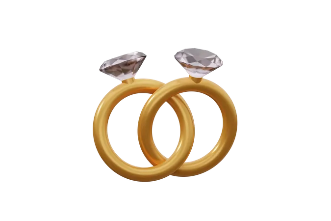 Couple Rings  3D Icon