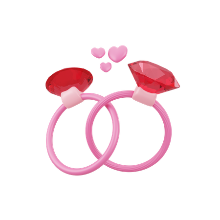 Couple Rings  3D Icon