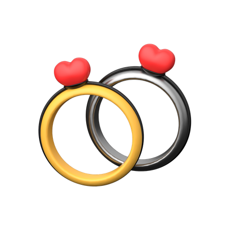 Couple Rings  3D Icon