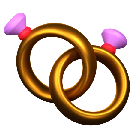 Couple Rings  3D Icon