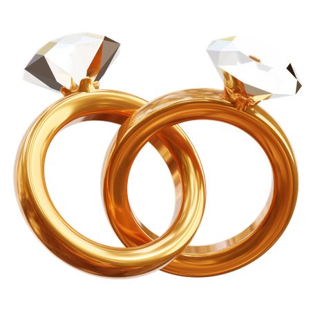 Couple Rings 3D Illustration