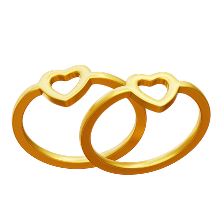 Couple Rings 3D Icon