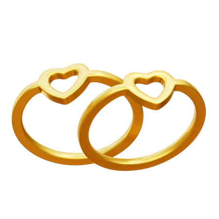Couple Rings 3D Icon