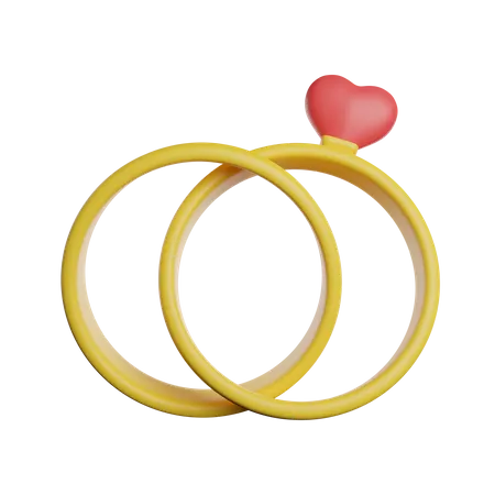 Couple Rings Romance 3D Icon