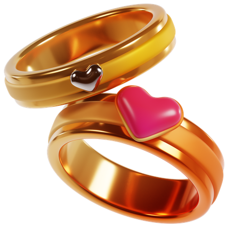Couple Rings Eternal Love Bands  3D Icon