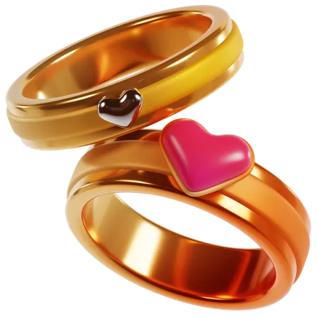 Couple Rings Eternal Love Bands  3D Icon