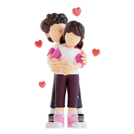 Couple romantique  3D Illustration