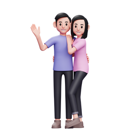 Couple romantique  3D Illustration