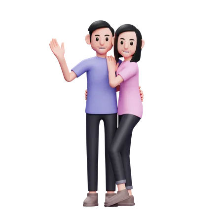 Couple romantique  3D Illustration