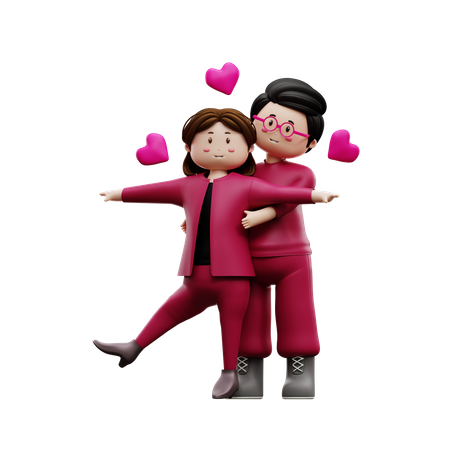 Couple romantique  3D Illustration